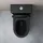 doporro Stand-WC mit WC-Sitz Schwarz matt