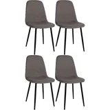 deluke Esszimmerstuhl MOVI Taupe Stoff 4er Set