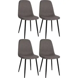 deluke Esszimmerstuhl MOVI Taupe Stoff 4er Set