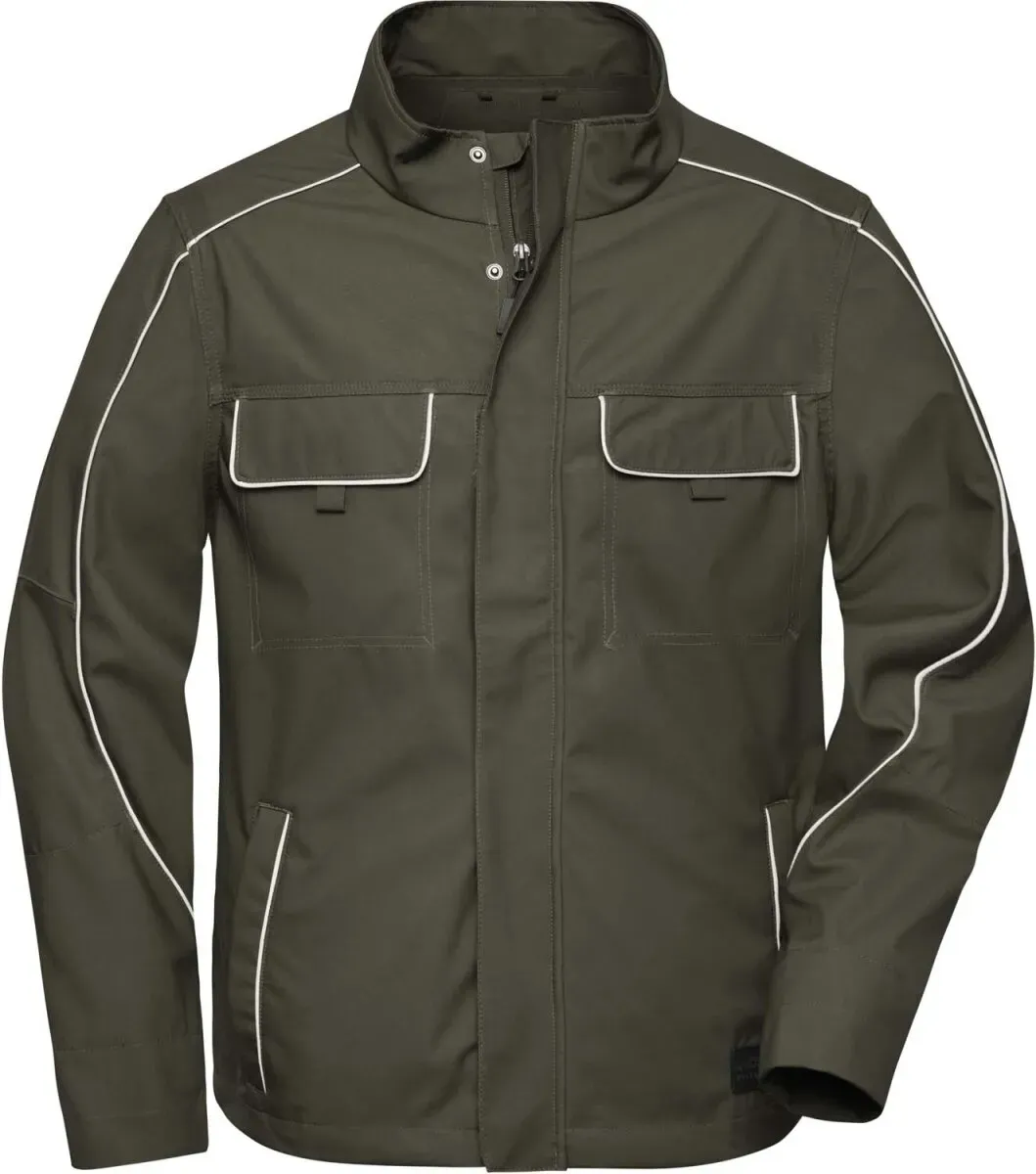 James & Nicholson Unisex Workwear Softshell Light Jacke Solid Softshell-Jacke JN882 olive 6XL
