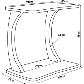 [en.casa] Stattela Braun Holzoptik 59 x 35 x 56 cm