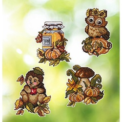buttinette Stramin-Aufhänger "Herbstzeit", 4er-Set