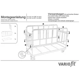 VARIOfit Vierwandwagen Aluminium 1.605 x 810 mm bunt