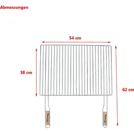 FLORALAND SP. Z O.O. SP. K. Grillrost 54 x 38 cm Stahl silber