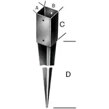 schmidt's onlineshop Einschlagbodenhülse 101 x 101 x 900