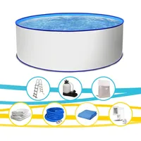 Paradies Pool Rundpool Toni blau Stahlwandpool rund 350 x