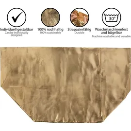 Onvaya Aufbewahrungskorb Krempelbox Dekobox Geschenkbox waschbar 37 x 22 x 20 cm Gold/grau