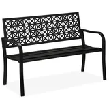 Relaxdays Gartenbank 127 x 85 x 62 cm Schwarz