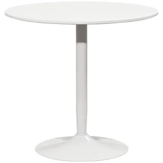 Homcom Esstisch, Runder Küchentisch, Moderner Esszimmertisch für 2 Personen, Bartisch Säulentisch mit Stahlbein, Rutschfester Fußauflage, Kaffeetisch für Wohnzimmer, Ø80 x 75 cm, Esszimmer, Tische, Esstische