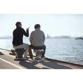 philippi Hamburger Hocker mit Segeltau - grau, matt