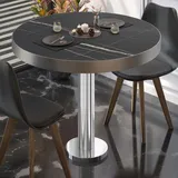 GGM Möbel Bistrotisch Ø 60 x 77 cm Schwarz Marmor/Edelstahl