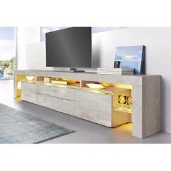 Lowboard BORCHARDT MÖBEL "Lima", grau (beton), Sideboards, Breite 220 cm