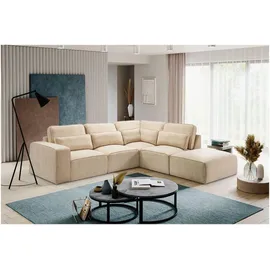 xonox Eckcouch Webstoff 2-Sitzer Beige