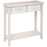 Atmosphera - Konsole Hina - Gebleichtes Holz - 2 Schubladen, Créateur D'Intérieur