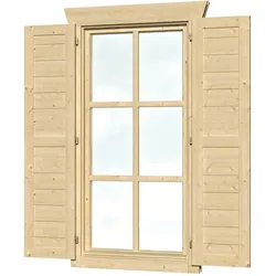 Skan Holz Fensterläden für Blockbohlenhäuser Einzelfenster