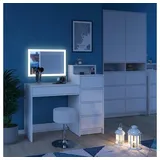 Vicco Schminktisch Naara Weiß 110,5 cm mit Hocker & LED-Spiegel