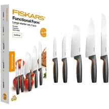 Fiskars 1057558 Messer-Set, Edelstahl, Edelstahl, Schwarz, Ergonomisch, Softgrip, Finnland