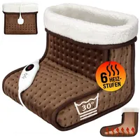 monzana MONZANA® elektrischer Fußwärmer 6 Heizstufen 90min Timer Größe 47 Fußheizung Wärmeschuh Überhitzungsschutz waschbar braun