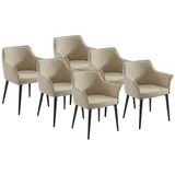 vente-unique Polsterstuhl Mialov Kunstleder beige 6er Set