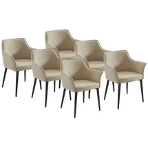 vente-unique Polsterstuhl Mialov Kunstleder beige 6er Set