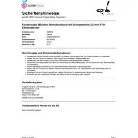 DeLock Kondensator Mikrofon Omnidirektional für Smartphone / Tablet mit Schwanenhals 3,5 mm 4 Pin Klinkenstecker + 3,5 mm Klinkenbuchse, 1,7m Kabellänge, ideal für Skypen, Chatten, Aufnahmen, 65872