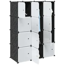 vidaXL Regalsystem 12 Würfel mit Aufhängestangen 12-St Weiß