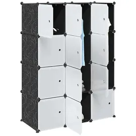 vidaXL Regalsystem 12 Würfel mit Aufhängestangen 12-St Weiß