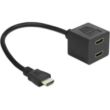 DeLOCK 65226 Adapter mit Ethernet 1x HDMI Stecker - 2x HDMI Buchse