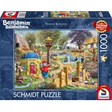 Schmidt Spiele Schmidt 58423 - Thomas Kinkade, Benjamin Blümchen, Ein Tag im Neustädter Zoo, 1000 Teile