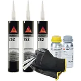 vasalat Sikaflex 252 weiß 3x 300ml Klebstoff mit Aktivator 205 und Primer 210 - 252 mit 5 Düsenspitzen