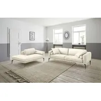 Egoitaliano Polstergarnitur Masu, Design trifft sensationellen Sitzkomfort, Set besteht aus 2,5-Sitzer, freistehende Ottomane und 3 Rollkissen weiß