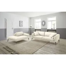 Egoitaliano Polstergarnitur Masu, Design trifft sensationellen Sitzkomfort, Set besteht aus 2,5-Sitzer, freistehende Ottomane und 3 Rollkissen weiß