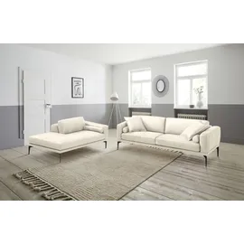 Egoitaliano Polstergarnitur Masu, Design trifft sensationellen Sitzkomfort, Set besteht aus 2,5-Sitzer, freistehende Ottomane und 3 Rollkissen weiß