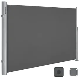 Songmics Aluminium Seitenmarkise 160 x 400 cm Grau
