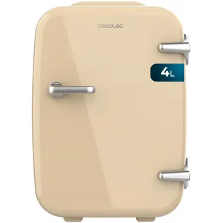 Cecotec Mini-Kühlschrank Bolero MiniCooling 4L Havanna Cream, Betrieb mit 12V-220V, Kompatibel mit Auto und Wohnwagen, Kühl- und Heizfunktion, Temperaturbereich 5-65o, Einfacher Transport.