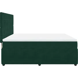 vidaXL Boxspringbett 180 x 200 cm Dunkelgrün