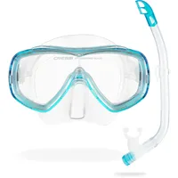 Cressi Ondina Vip Junior-schnorchelset - Clear / Aquamarine - 7-13 Jahre