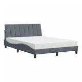 vidaXL Bett mit Matratze Dunkelgrau 120x200 cm Samt