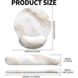 luxuskollektion Ergonomisches Mauspad mit Gelkissen Memory Foam Handauflage Weißer