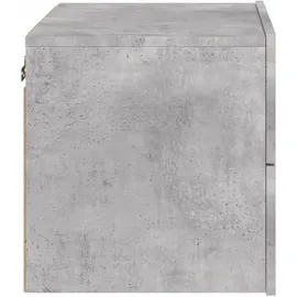 vidaXL Wand-Nachttisch mit LED-Leuchten Betongrau