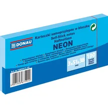Donau Elektronik Unbekannt 7585011-10 Selbstklebende Notizzettel, blau neon