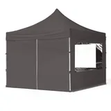 TOOLPORT  3x3m Aluminium Faltpavillon, inkl. 4 Seitenteile, dunkelgrau - (59006)