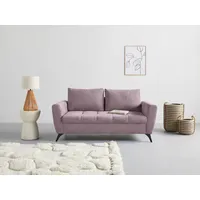 2,5-Sitzer INOSIGN "Lörby" Sofas Gr. B/H/T: 180cm x 90cm x 92cm, Luxus-Microfaser weich, Luxus Microfaser weich, rosa (flamingo) auch mit Aqua clean-Bezug, feine Steppung im Sitzbereich, lose Kissen