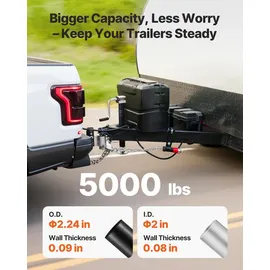 Vevor A-Rahmen-Anhängerheber 2267 kg, 381mm Hub, Anhängerstütze mit verstellbarem 7-stufigem Fallbein & Bohrerbuchse, kompatibel mit Akku-Bohrer, für Wohnmobil-, Nutzfahrzeug- & Yachtanhänger