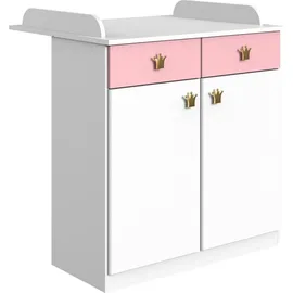 WIMEX Wickelkommode Cindy2 rosa (weiß, rosé), B:91cm H:101cm T:75cm, Holzwerkstoff, Wickelkommoden, Wickelkommode, umbaufähig zur Kommode