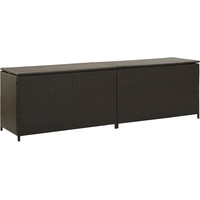 Prolenta Premium Gartenbox Poly Rattan 200x50x60 cm Braun