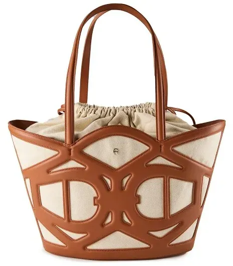 AIGNER Azzu Shopper Tasche Leder 47 cm  braun