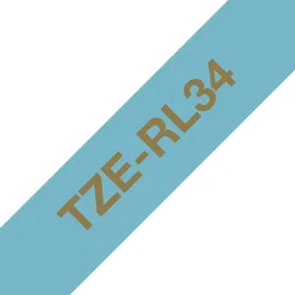 Brother P-Touch Band TZe-RL34 gold auf textil hellblau 12mm / 4m