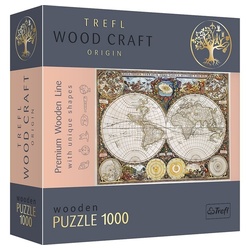 Trefl Puzzle Land- und Wasserkarte der ganzen Erde von 1630 (Holzpuzzle), 1000 Puzzleteile