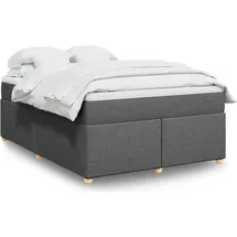 vidaXL Boxspringbett 140 x 200 cm Dunkelgrau
